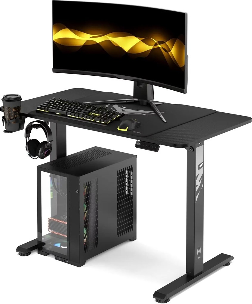 Biurko gamingowe elektryczne Diablo X-Tensio 110 cm, kolor czarny carbon
