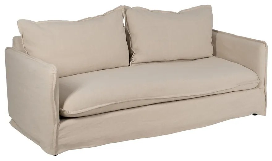Kremowa lniana sofa 200 cm – Ixia