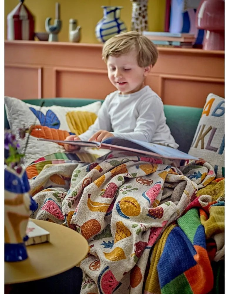 Koc dziecięcy z bawełny z recyklingu 130x160 cm Fruitta – Bloomingville Mini
