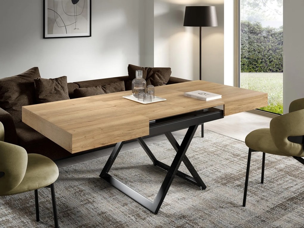 Rozkładany ławostół z regulacją wysokości Sanna U, podstawa czarna