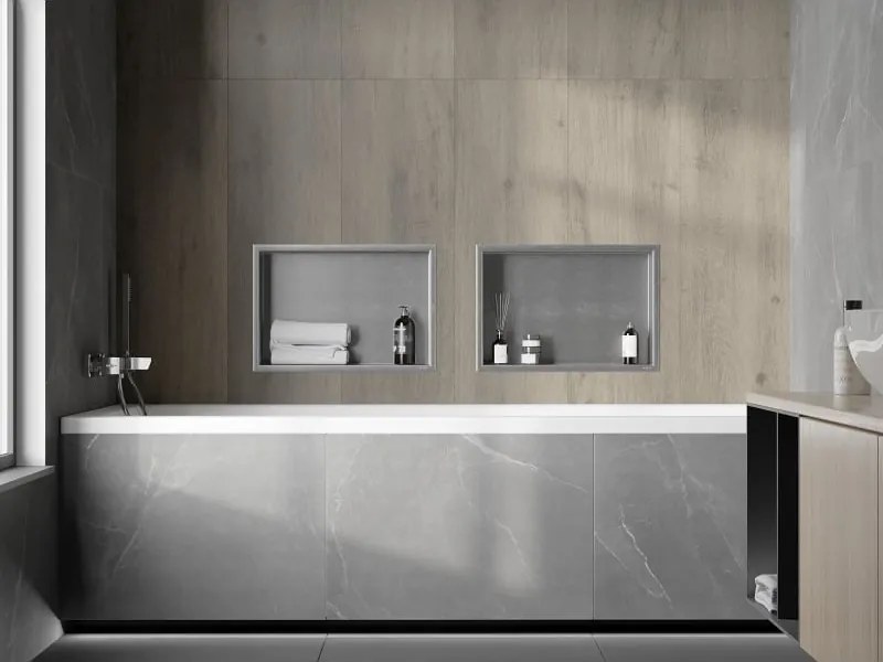 Mexen X-Wall-R półka wnękowa z kołnierzem 45 x 30 cm, inox - 1910453010