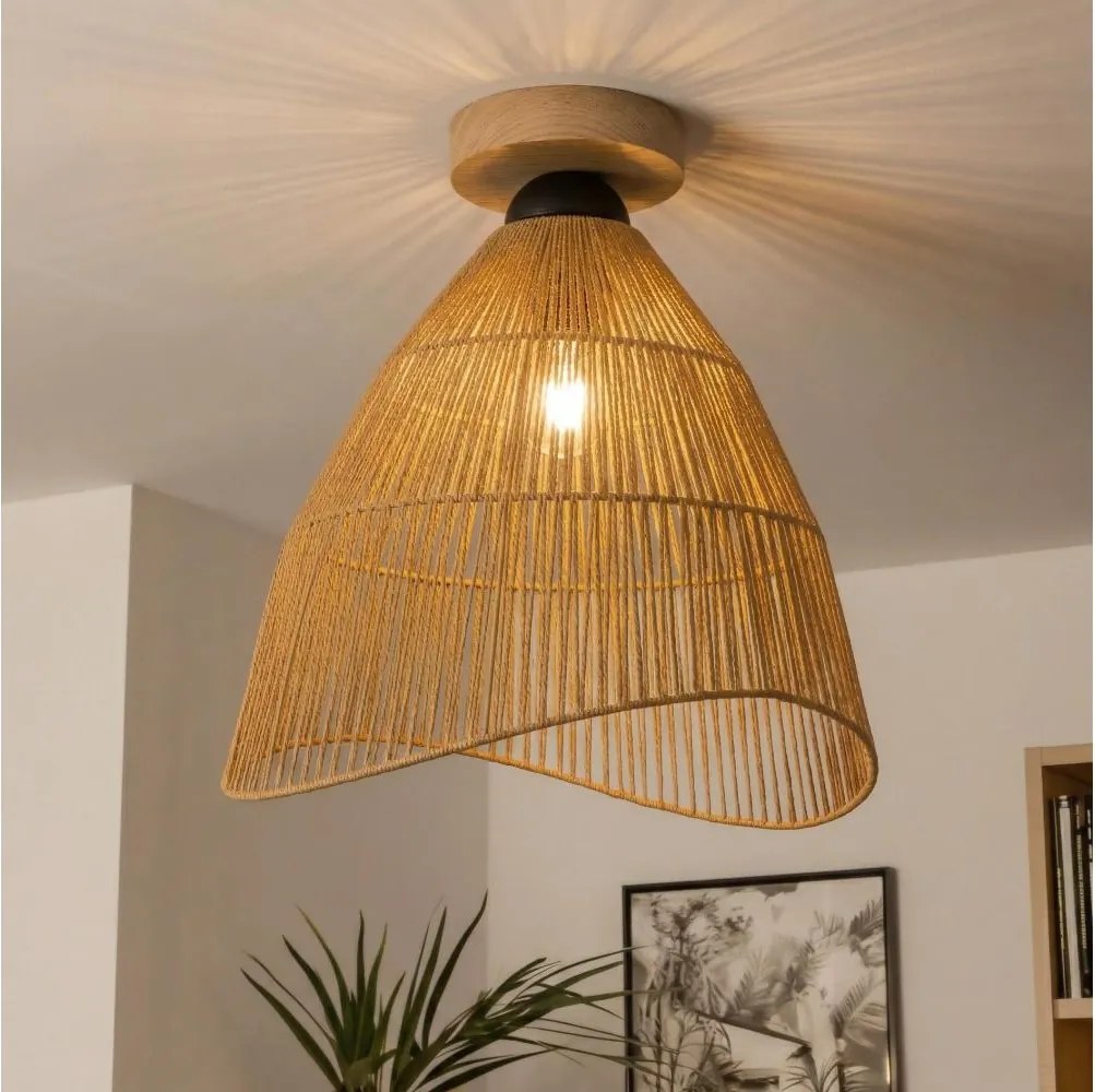 Brilagi - LED Przysufitowy żyrandol CERIA BOHO 1xE27/40W/230V śr. 70 cm brązowy/dąb