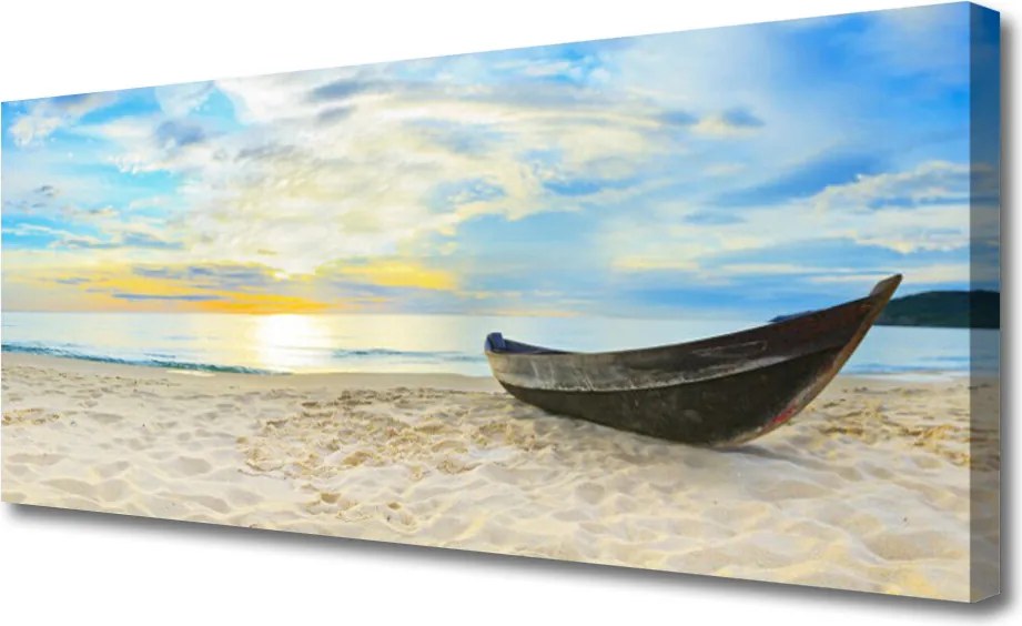 Obraz canvas Łódź Rybacka na Brzegu