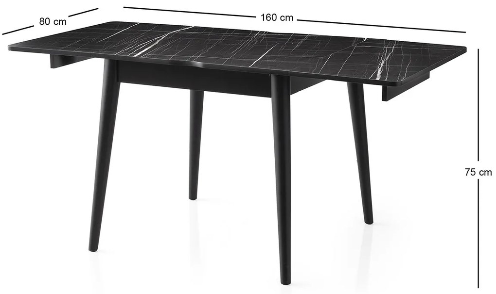 Stół do jadalni Totem Black Marble