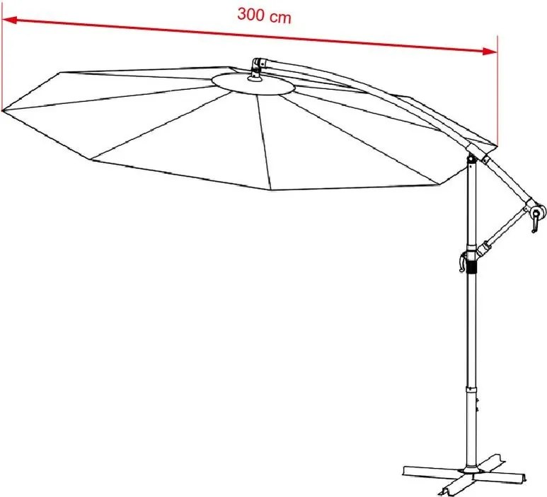 Avenberg Duży parasol z regulacją nachylenia Sunny LED 300, beżowy