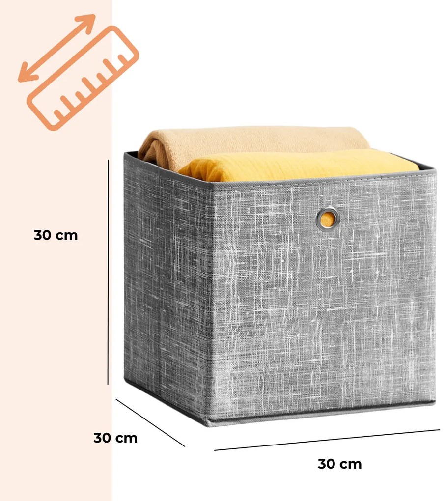 Pudełka do przechowywania GARY 6 szt., 30x30x30cm, szara SongmicsHome