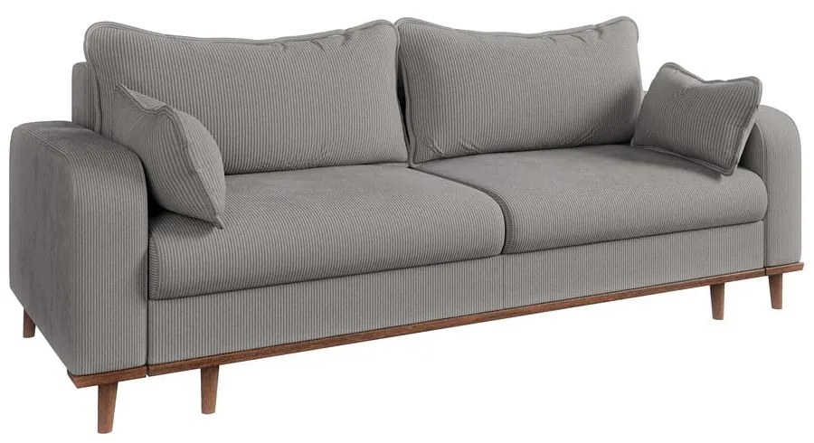 Jasnoszara sztruksowa sofa 220 cm Beata – Ropez