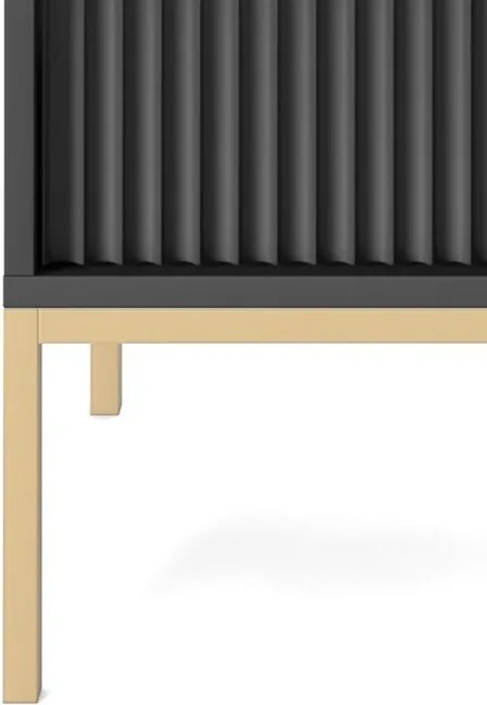 NAYA Stolik nocny S 54 czarny | złoty stelaż