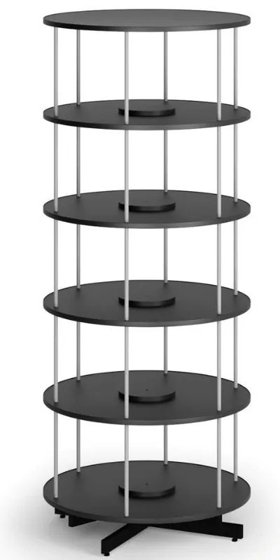 Regał obrotowy na segregatory, 5 półki, czarny