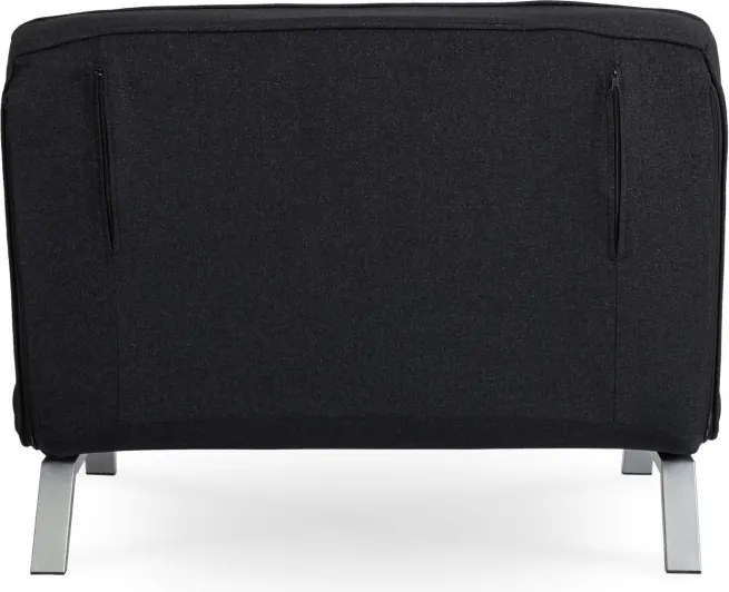 Fotel Rozkładany Dwuosobowy BART 2 Wypoczynkowy Czarny do Spania Leżanka Nowoczesny