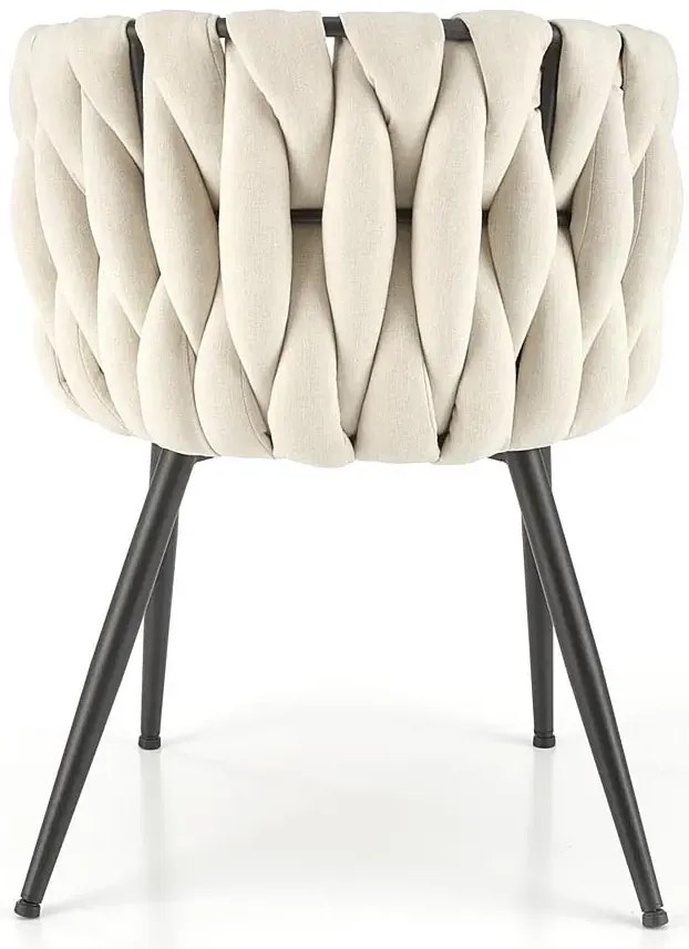 Beżowe tapicerowane designerskie krzesło K8-P09