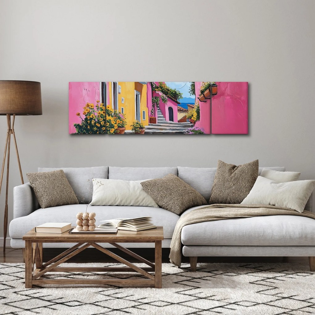 Obraz - Różowa uliczka (170x50 cm)