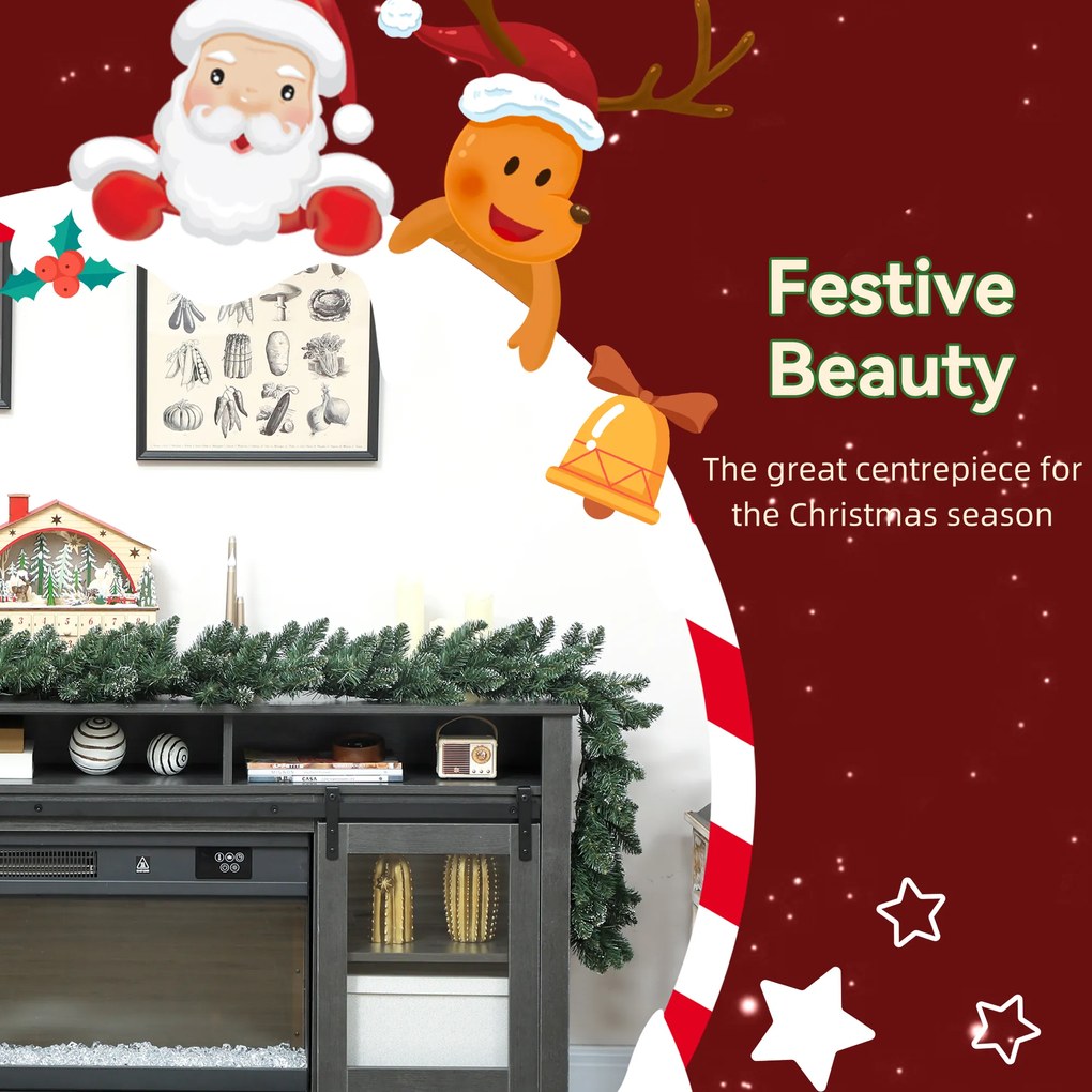 HOMCOM 2,7 m sztuczna girlanda świąteczna dekoracja z 216 zakończeniami, na schody i kominek, zielona | Aosom PL