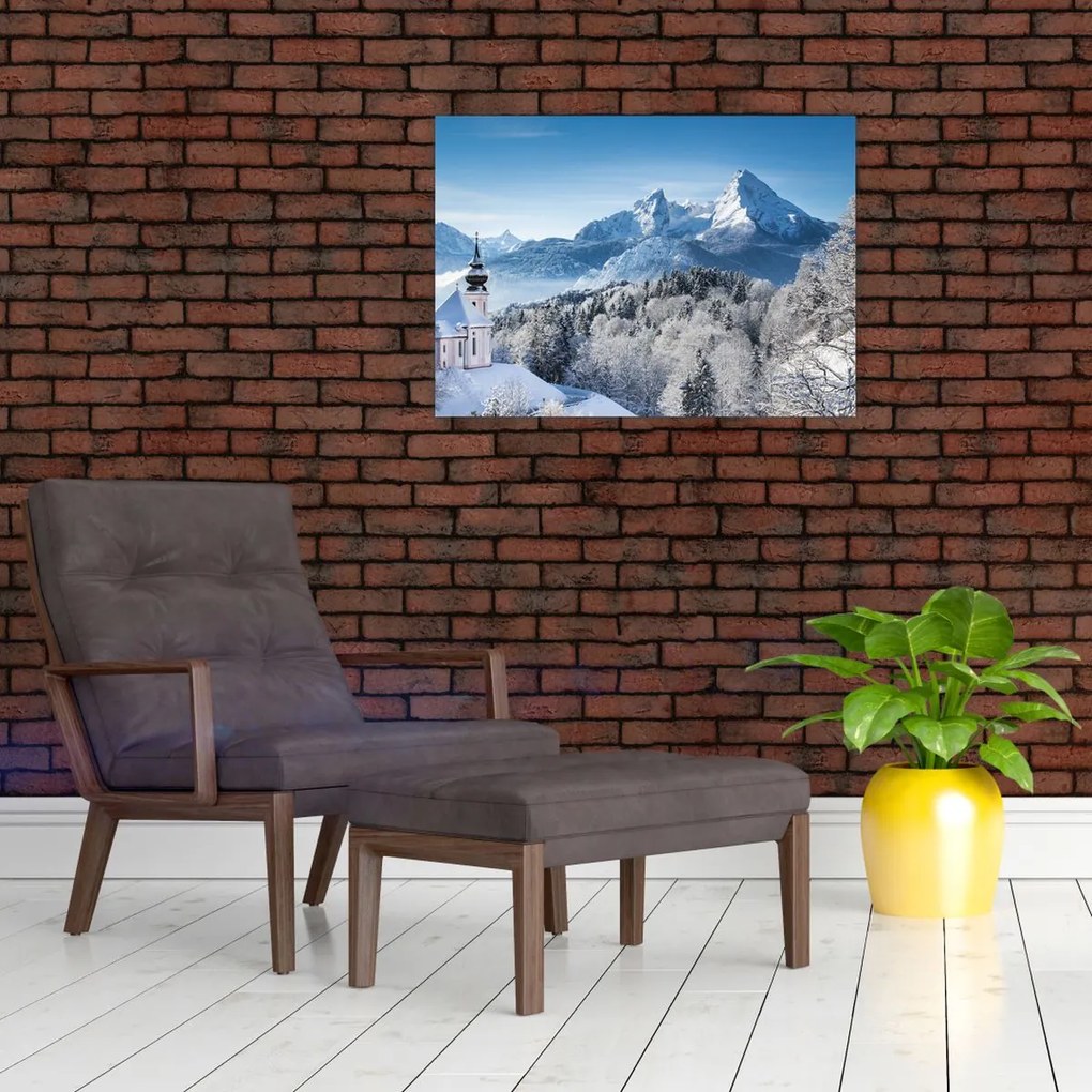 Obraz - Rzut oka na zimowy krajobraz (70x50 cm)