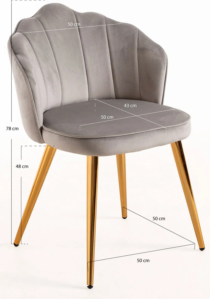 Krzeso Blume w kolorze zotym, aksamitne