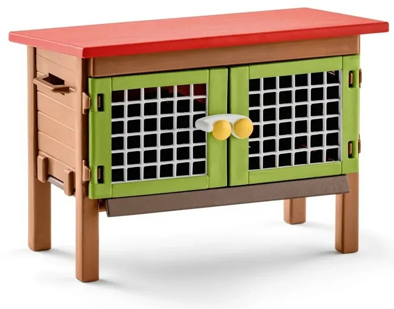 Schleich 42420 Klatka dla królików ze zwierzętamii akcesoriami, 25 x 11 x 16 cm