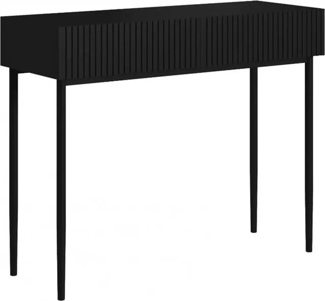 Toaletka Nicole 100 cm z szufladami - czarny mat / czarne nóżki