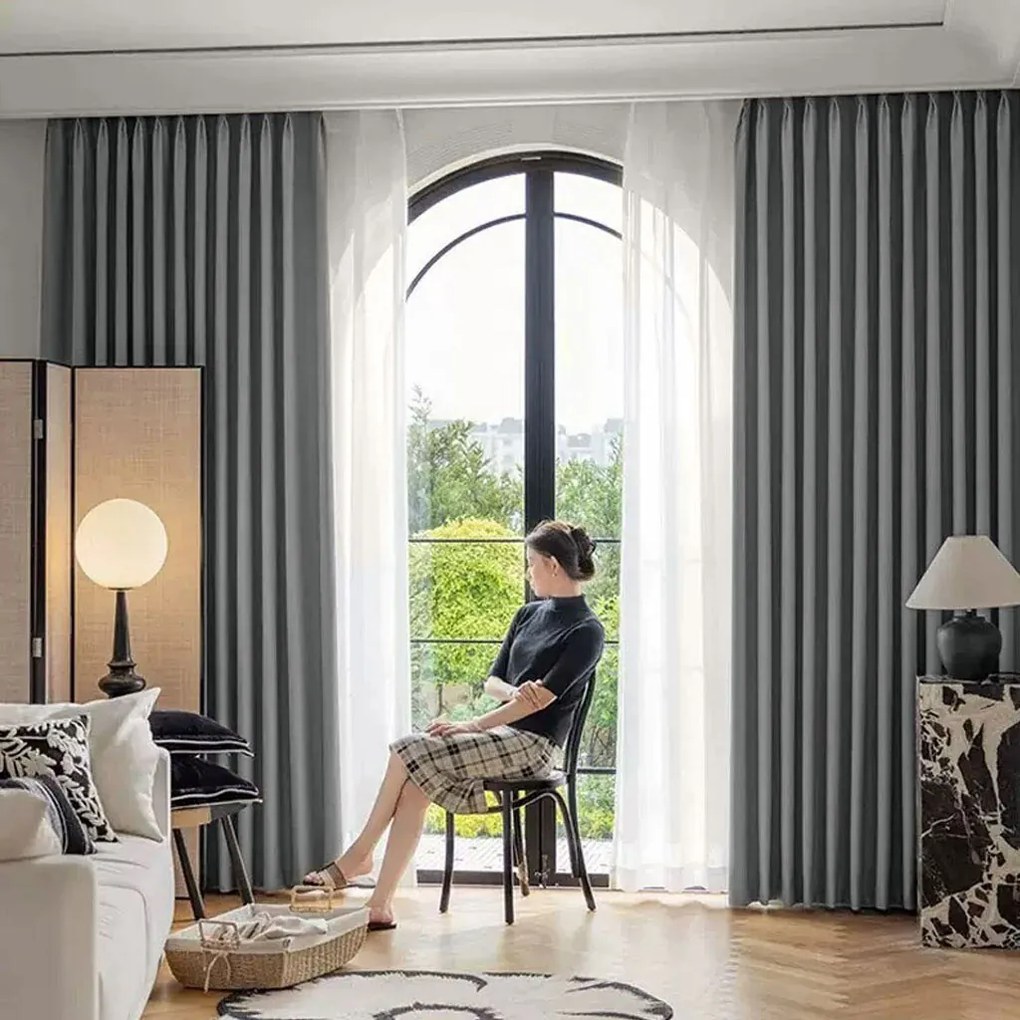 ARÔME HOME Zasłona zaciemniająca ciemnoszara, 135x 245 cm