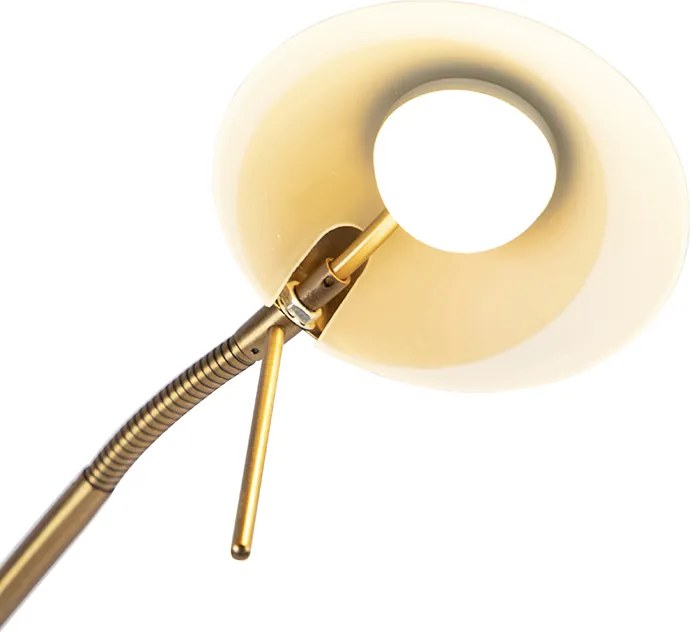 Nowoczesna lampa podłogowa brązowa zintegrowana z LED i ściemniaczem - Lexus