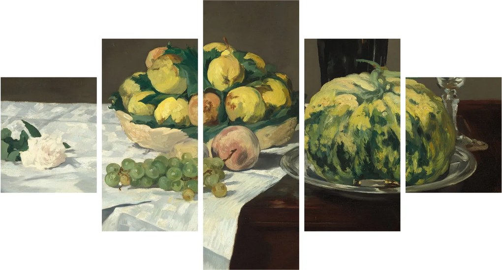 Obraz - Edouard Manet, Still Life with Melon and Peaches, reprodukcje (125x70 cm)