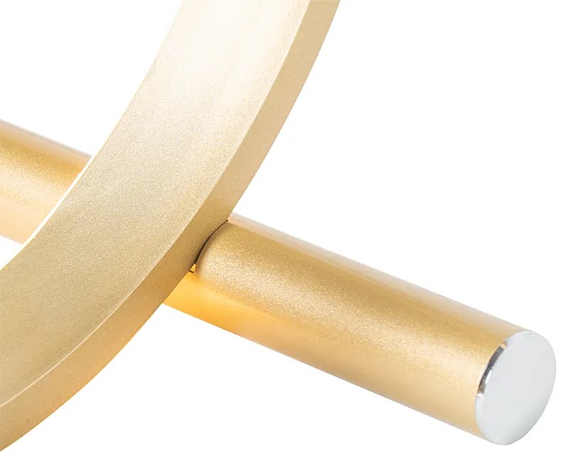 Designerska lampa stołowa mosiądz z wbudowanym LED 3-stopniowy ściemniacz - Navara