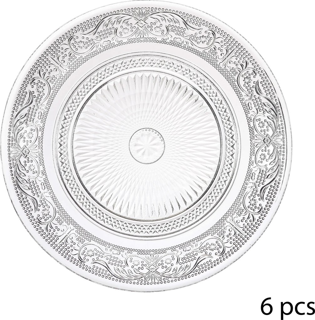 Zastawa stołowa dla 6 osób, wzór kryształu, 18 elementów