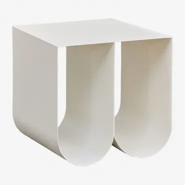 Zestaw 2 Kwadratowych Stolików Nocnych 40x40 Cm Ze Stali Olavi Gardenia Biel - Sklum