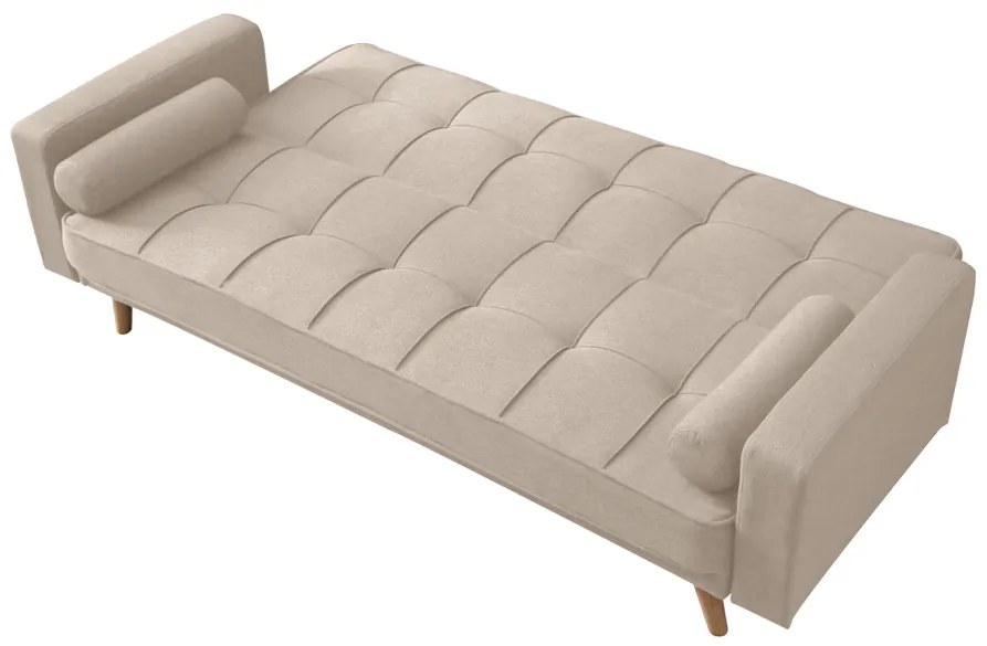 Beżowa rozkładana sofa NESTOR VELVET