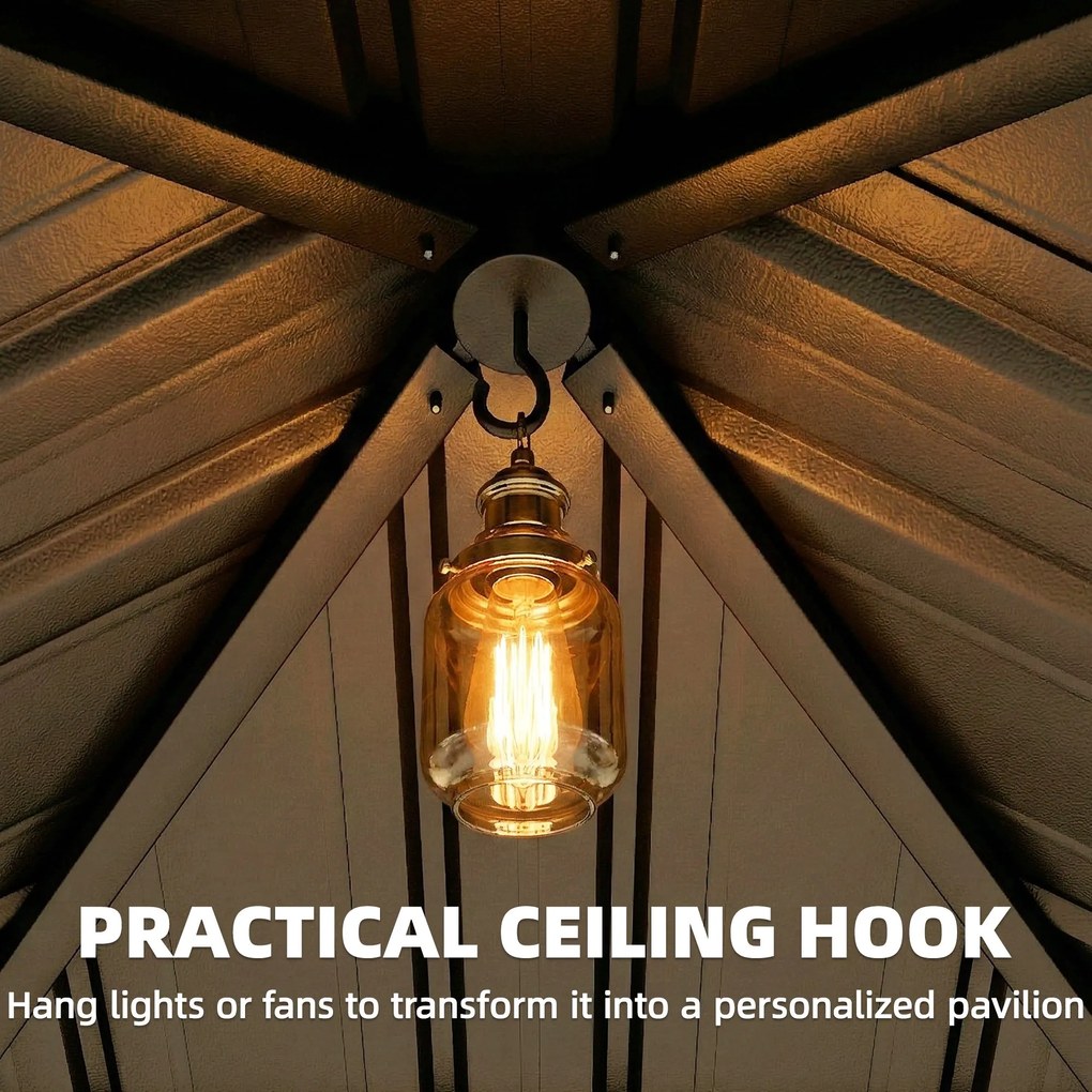 Outsunny Pawilon ogrodowy ok. 3 x 3 m aluminiowy z twardym dachem, moskitierą i 4 ścianami bocznymi, UPF50+ | Aosom PL