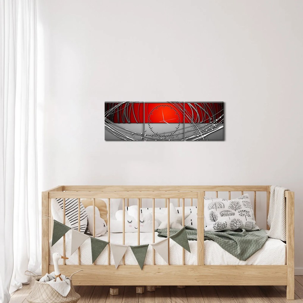 Abstrakcyjny obraz (z zegarem) (90x30 cm)