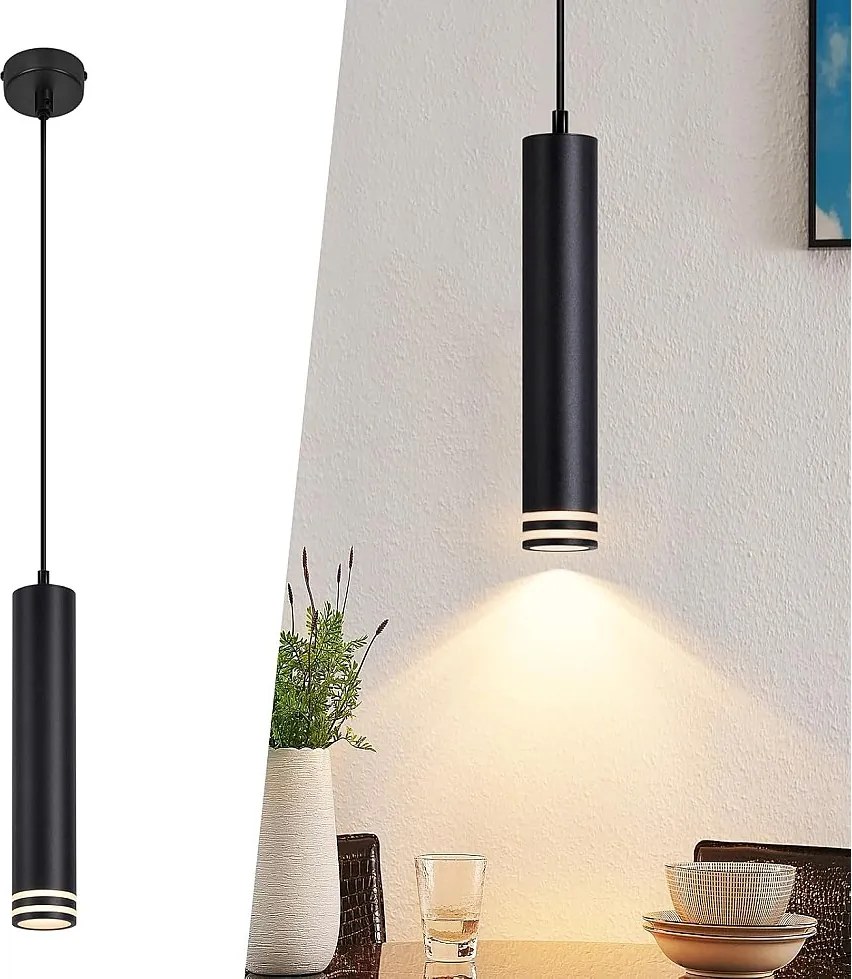 Lampa wisząca Nettlife GU10 Cylinder, 1 żarówka, nowoczesna aluminiowa lampa wisząca, regulowana wysokość