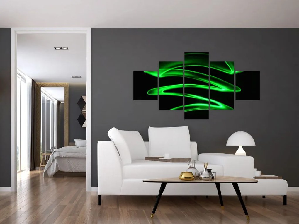 Obraz - neonowe fale (125x70 cm)