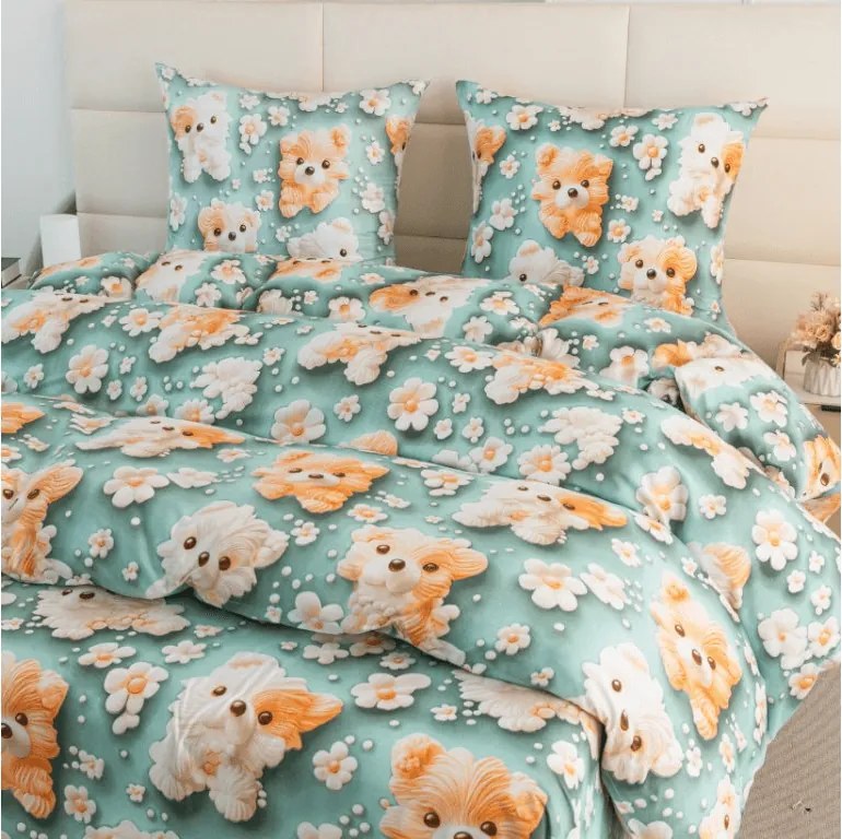 PrzytulneMieszkanie.pl PrzytulneMieszkanie.pl Pościel dziecięca z mikrofibry PUPPIFLORA kolorowa Rozmiar pościeli: 70 x 80 cm | 140 x 200 cm