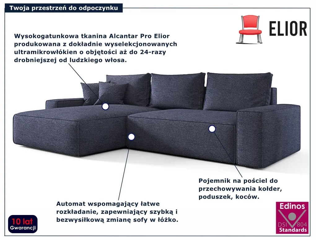 Niebieski narożnik w kształcie L z pojemnikiem N5-B62