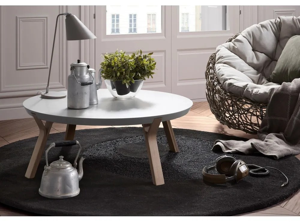 Biały stolik Kave Home Solid, ø 90 cm
