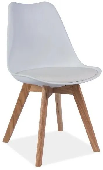 PROMOCJA Białe krzesło z dębowymi nogami KRIS II jakość