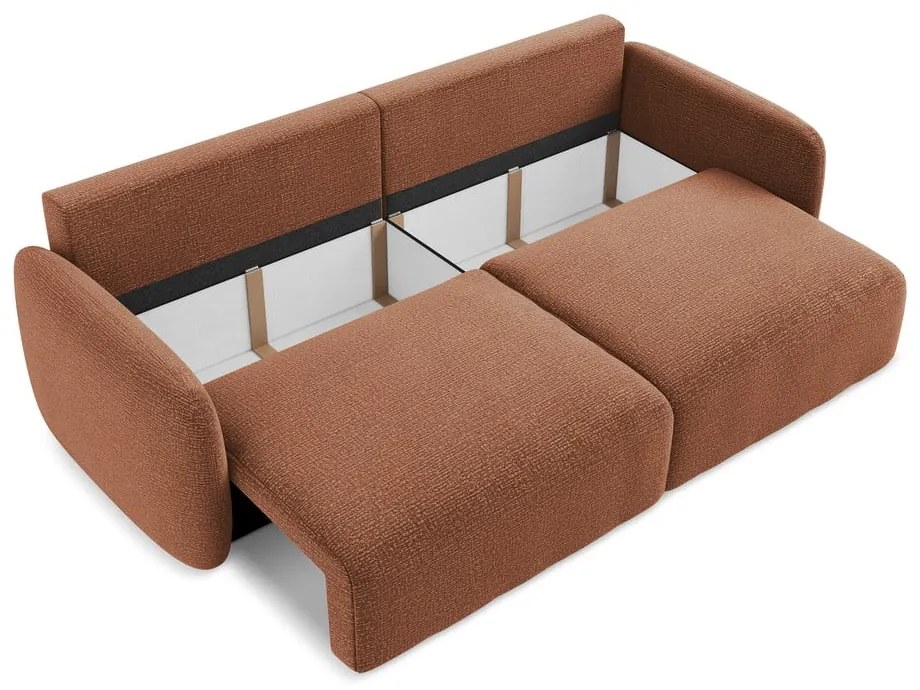 Ceglasta rozkładana/ze schowkiem sofa 238 cm Kalena – Makamii
