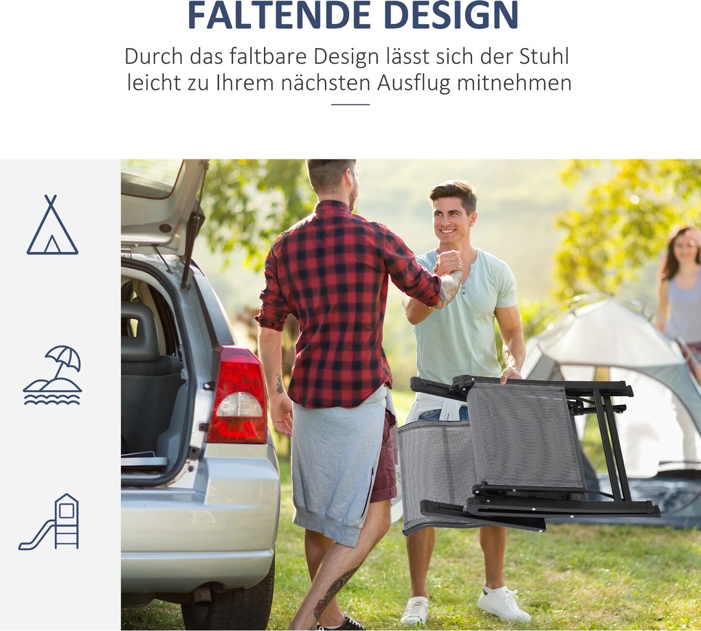 Outsunny leżak na taras ogrodowy 70x65x111cm – leżak ogrodowy składny na taras | Aosom PL