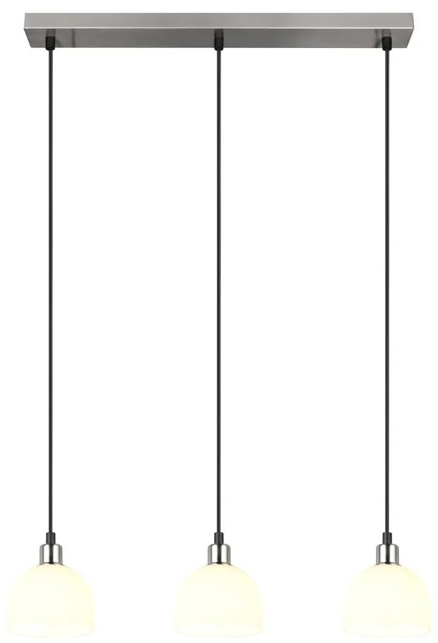 Lampa wisząca w biało-srebrnym kolorze ze szklanym kloszem Molly – Reality