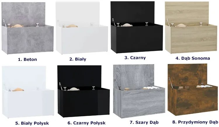 Biała skrzynia na pościel M8-E29