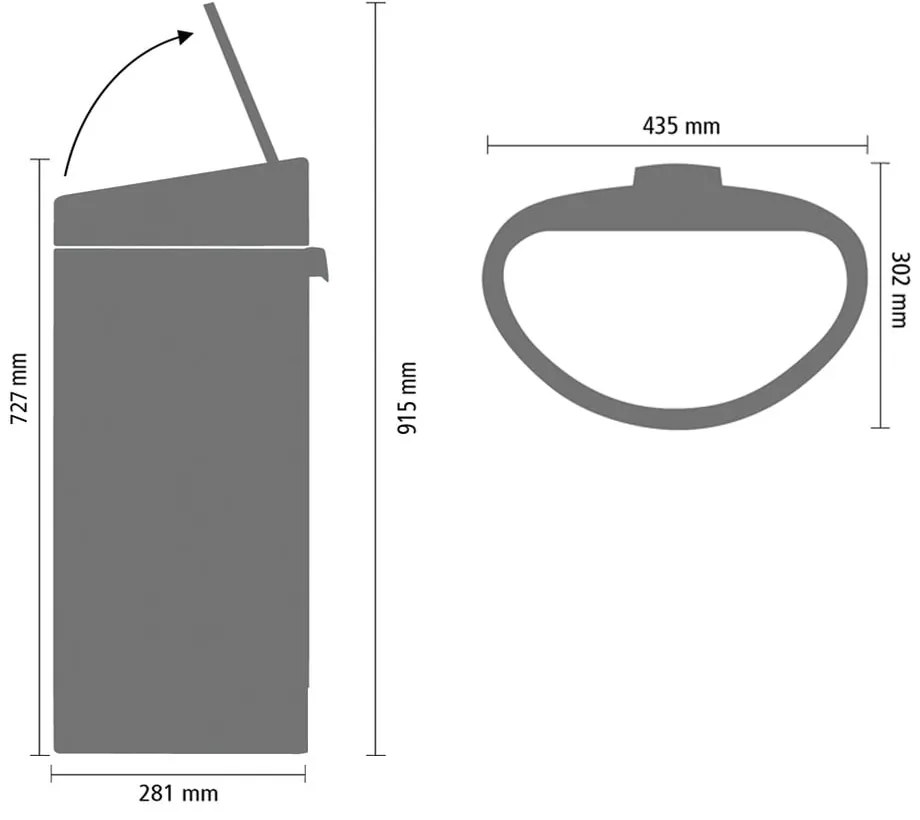 Stalowy kosz na śmieci otwierany na dotyk w kolorze matowego srebra 40 l Touch Bin – Brabantia
