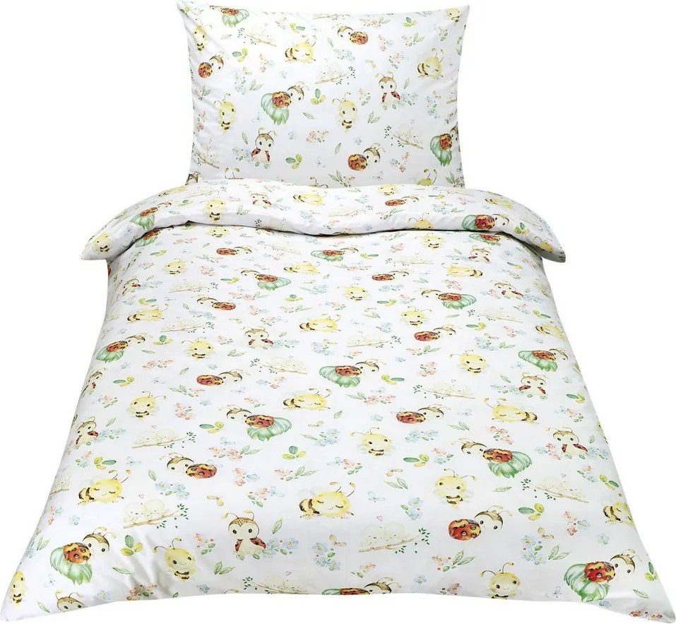 Bellatex Dziecięca pościel bawełniana Junior Biedronki, 140 x 200 cm, 70 x 90 cm, 140 x 200 cm, 70 x 90 cm