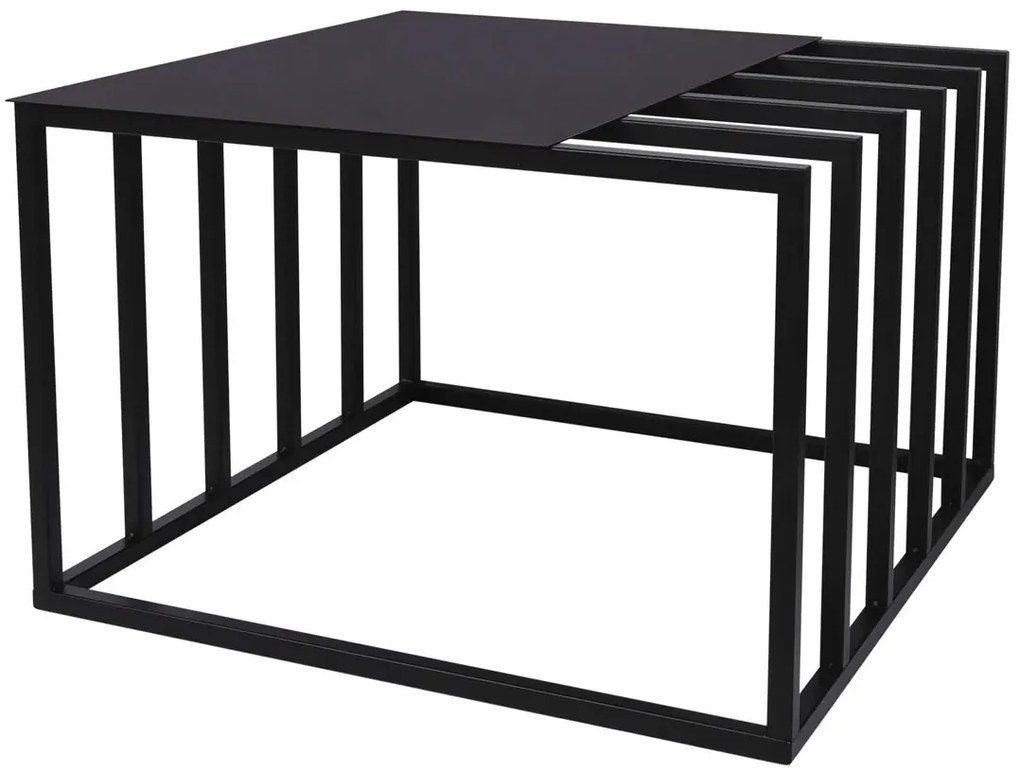 Czarny metalowy stolik kawowy industrialny - Avisa 4X