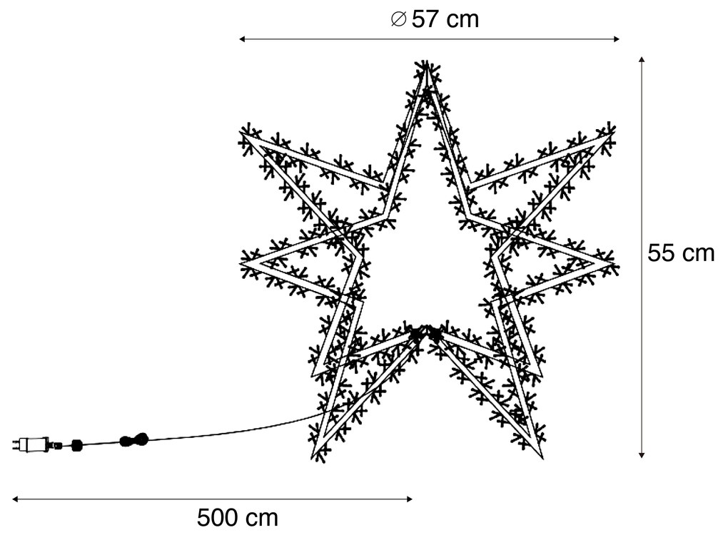 Zewnetrzna Gwiazda Bożonarodzeniowa Czarna Gwiazda z LED IP44 - Brilli Oswietlenie zewnetrzne