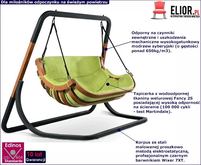 Zielony wiszący fotel ogrodowy C7-M42