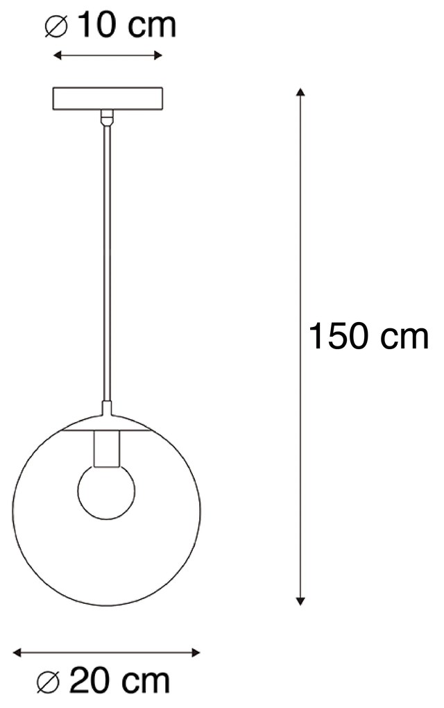 Nowoczesna lampa wisząca przezroczysta 20 cm - Pallon Nowoczesny Oswietlenie wewnetrzne