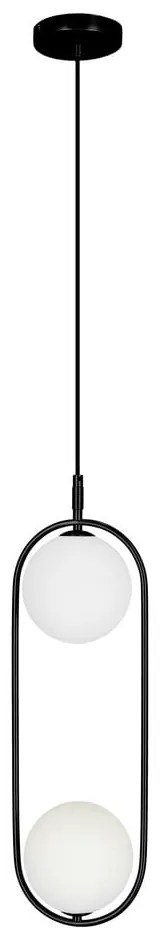 Czarna lampa wisząca ze szklanym kloszem 18.5x15 cm Cordel – Candellux Lighting