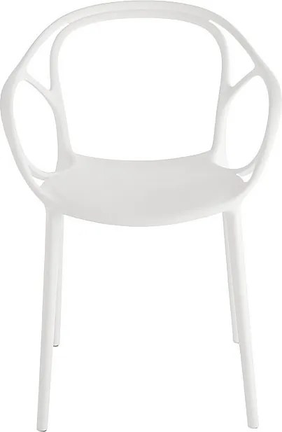 Zestaw 2 nowoczesnych białych krzeseł do jadalni „Mistral” polipropylen wszechstronny cm 57x55 80h