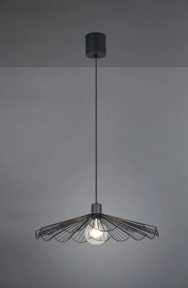 Czarna metalowa lampa wisząca z metalowym kloszem ø 50 cm Margarita – Reality