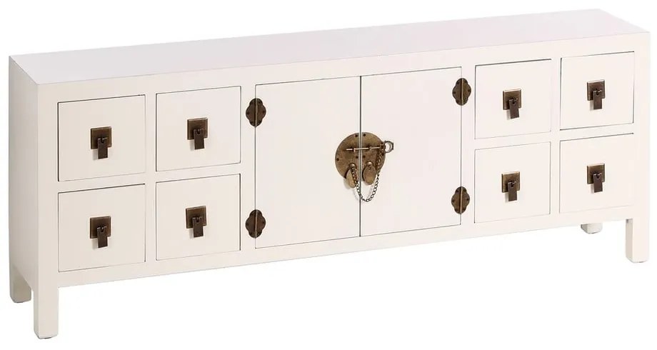 Biała niska komoda 130x50,5 cm Oriente – Ixia